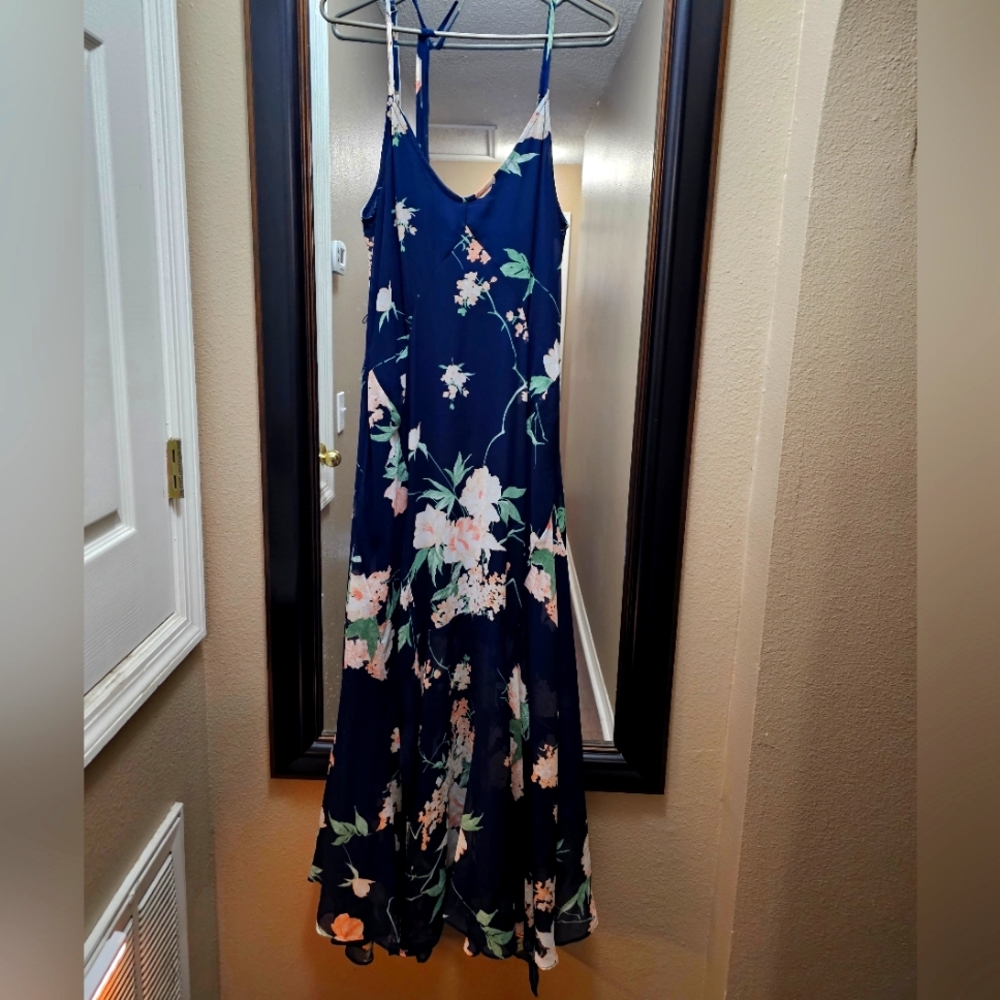 Lulus blue flower strap dress